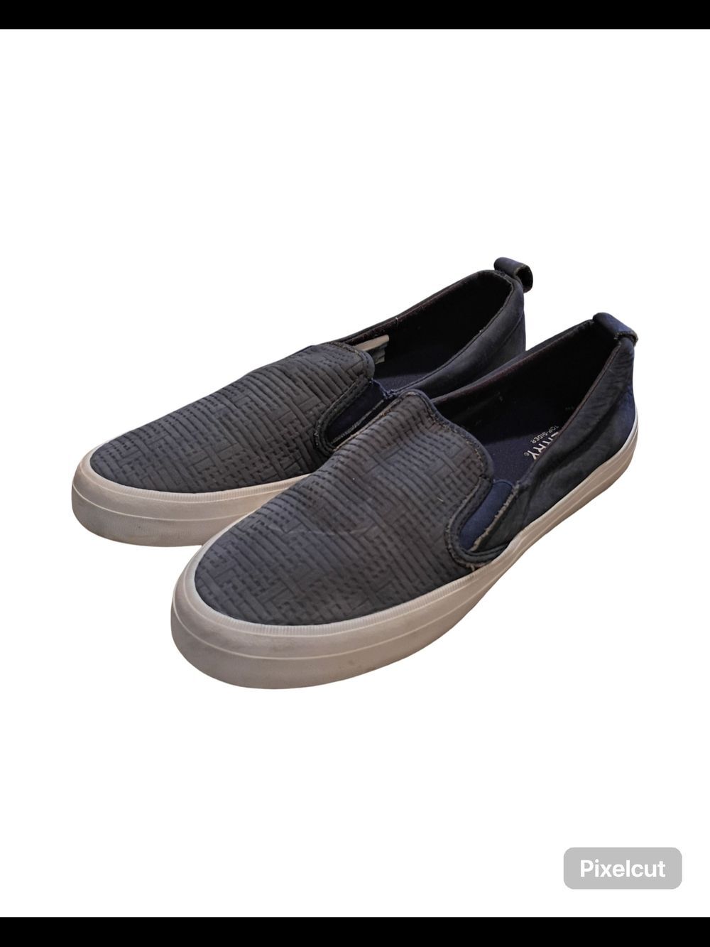 Sperry Crest Twin Gore woven embossed sneakers in navy - Picture 2 of 9